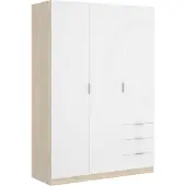 Dmora Kleiderschrank Cimone, 121x52h184 cm, Weiß und Eiche