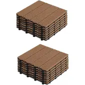 Oviala 16 klickbare Terrassenplatten aus Verbundholz Braun - Padang