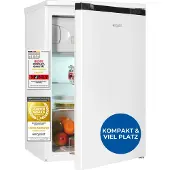 Exquisit Kühlschrank, 107 Liter, 2-in-1, Kühlen & 4-Sterne-Gefrieren, LED-Beleuchtung, kompakt, leise, KS516-4-E-051C weiss