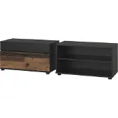 Vicco Wohnzimmerschränke Berno Schwarz/Oldstyle 2 Teile, Model 55473