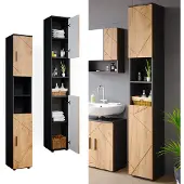 Vicco Badschrank Irma Goldkraft Eiche/Anthrazit 30 x 192 cm, Model 36707