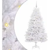 Syfax Künstlicher klappbarer Weihnachtsbaum Weiß 180 cm PVC und Stahl