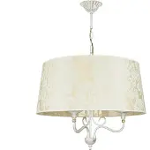 Licht-Erlebnisse Hängeleuchte Stoff Schirm mit Barock Motiv in Shabby Gold Ecru glänzend E27 Pendelleuchte