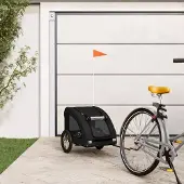 Prolenta Maison Exclusive - Fahrradanhänger Hunde Schwarz Oxford-Gewebe und Eisen