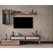 Xl Moebel Gmbh Moderne Wohnwand Designer Holz TV-Schrank Luxus Wandschrank Regal 3tlg