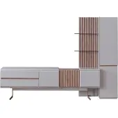 AEA Exklusive Wohnzimmer Set 2tlg. TV Lowboard und Schrank Regale Möbel