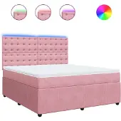 Syfax Boxspringbett mit Matratze Rosa 180x200 cm Samt