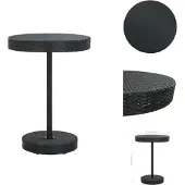 vidaXL Gartentisch Schwarz 75,5x106 cm Poly Rattan - Gartentische