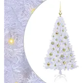 Syfax Künstlicher Weihnachtsbaum Weiß 120 cm PVC und Stahl