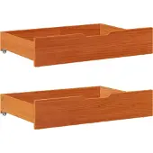 Syfax Bettschubladen 2 Stk. Wachsbraun 85x55x17 cm Massivholz Kiefer