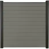 GROEN & JANSSEN Zaun Hauptelement GroJa Solid Stecksystem ohne Pfosten 180 x 180 cm grau