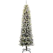 Syfax Künstlicher Weihnachtsbaum mit Schnee 150 LEDs 120 cm