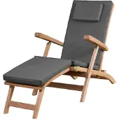 DeVries Teakholz-Liegestuhl Woodie inkl. Auflage - uni grey