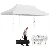 Costway 3x6m Pavillon mit Tragetasche, Partyzelt Faltpavillon höhenverstellbar, wasserabweisend, UV-Schutz 50+