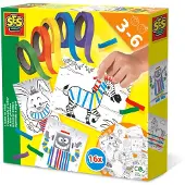 Ses 14810 Lernset Kleben für Kinder - Einführung ins Basteln mit 16 Vorlagen und buntem Klebeband ab 3 Jahren, Bastelset für Kinder, 3 Jahr(e), Mehrfarbig, 21 Stück(e)
