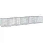 vidaXL Gabione mit Deckel 650x100x100 cm Verzinktes Eisen
