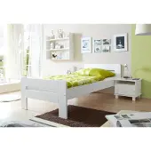 Ticaa kindermobel Einzel- und Doppelbett "Bert", verschied. Farben (100 x 200 cm|Weiß)