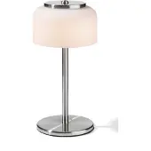 HPI Home Product Import GmbH LED-Tischlampe - H 33 cm - Nickelfarben - Weiß - Metall - Glas