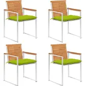 vidaXL Möbel Gartenstühle 4 Stk. mit Kissen Massivholz Akazie - Gartenstühle 3078496