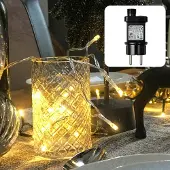 Hellum Lichterkette Deko 120 LED warmweiß Beleuchtung Party Garten Outdoor IP44 Timer Trafo