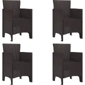 vidaXL Möbel Gartenstühle 4 Stk. Braun Poly Rattan - Gartenstühle 847473