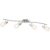 Globo Lighting Strahler Metall verchromt, Glas satiniert, LxBxH: 810x90x190mm, exkl. 4x E14 40W 230V