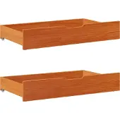 Syfax Bettschubladen 2 Stk. Wachsbraun 95x55x17 cm Massivholz Kiefer