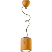 Licht-Erlebnisse Hängelampe Keramik Ø 12,5 cm H: max. 114 cm Gelb Shabby Antik E27 rund Vintage Keramiklampe
