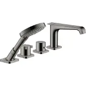 Hansgrohe AXOR Citterio E 4-Loch Fliesenrandarmatur mit Thermostat, 36410330, Farbe: Polished Black Chrome