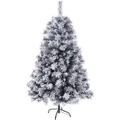 SVITA Weihnachtsbaum künstlich Schnee Tannenzapfen Beeren inkl. Ständer 150cm