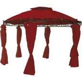 Linder Exclusiv GmbH Pavillon Rund Wasserdicht Ø 350 cm, Burgundrot