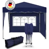 Kronenburg Faltpavillon 3x3m - Wasserfest, UV-Schutz 50+, 2 Seitenteile, blau