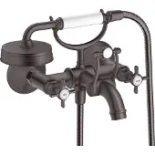 Hansgrohe Zwei-Griff-Spültischarmatur Axor Montreux AP, A 224mm, m Kreuzgr., brush. bla vc