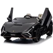 Es-toys Kinderfahrzeug Elektro Auto "Lamborghini SIAN 2 Sitzer" Schwarz