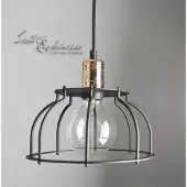 Licht-Erlebnisse Pendelleuchte VintageIndustrie "Workshop" Schwarz Kupfer Metall Hängelampe Wohnzimmer Esstisch