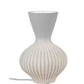 Formano Tischlampe Keramik weiß mit Rillen 20 x 30 cm