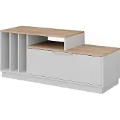 Vicco Lowboard Betti Weiß/Sonoma 120 x 49.9 cm mit 1 Tür, Model 51713