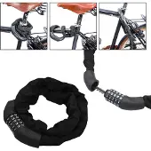 Jiubiaz Fahrradschloß Mit Stahlkettengliedern Motorradschloß Schwarz Kombinations 120cm