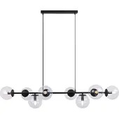 Light11 HOME Hängelampe Siena schwarz 8-flammig mit klaren Lampenschirmen E14