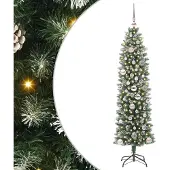 vidaXL Design Künstlicher schlanker Weihnachtsbaum Grün und Weiß 150 cm 2025NEU5164690