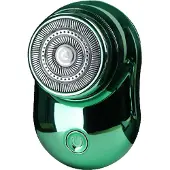 Douself Z-168 tragbarer Mini-Rasierer für Herren, USB-Aufladung, rotierender Einzelklingenkopf, IPX5 wasserdicht, grün