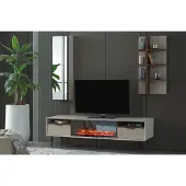 AEA Beige Wohnwand Designer TV-Schrank Wandregal Luxus Holz Regal 3tlg Set