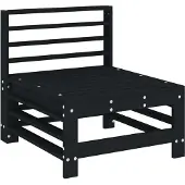 vidaXL Garten-Mittelsofa Schwarz Massivholz Kiefer