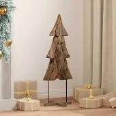 Syfax Weihnachtsbaum mit Ständer Braun 90 cm Massivholz Teak