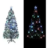 Syfax Vorbeleuchteter Weihnachtsbaum mit Ständer und LED 150 cm Glasfaser