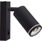 Silamp Wandleuchte Schwarz mit Schalter für GU10 Glühbirne