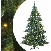 Syfax Künstlicher klappbarer Weihnachtsbaum Grün 180 cm PVC und Stahl