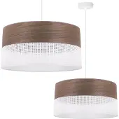 Light11 HOME Einzelne Hängelampe, Lampenschirm Aus Nussbaumfurnier, 44 Cm