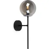 Light11 HOME Wandleuchte Siena Schwarz-Chrom 1-flammig Glas Rauchgrau E14
