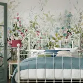 Laura Ashley Vliestapete "Summer Palace" geblümt glatt 10mx52cm (ca. 5m2)